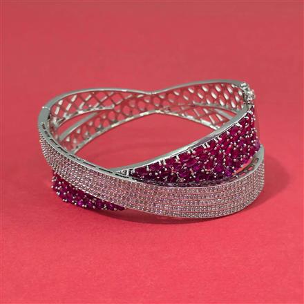 Cz Classic Kada With Rhodium Plating