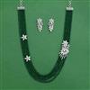 Cz Delicate Necklace Set With Rhodium Plating