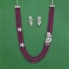 Cz Delicate Necklace Set With Rhodium Plating