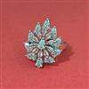 Cz Adjustable Ring With 2 Tone Rhodium Plating