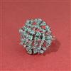 Cz Adjustable Ring With 2 Tone Rhodium Plating