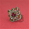 Cz Adjustable Ring With Mehndi Plating