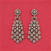 Cz Classic Earring With Mehndi 2 Tone Rhodium Plating