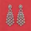 Cz Classic Earring With Mehndi 2 Tone Rhodium Plating