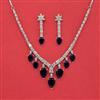 Cz Classic Necklace Set With Rhodium Plating