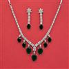 Cz Classic Necklace Set With Rhodium Plating