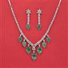 Cz Classic Necklace Set With Rhodium Plating