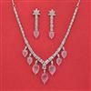 Cz Classic Necklace Set With Rhodium Plating