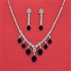 Cz Classic Necklace Set With Rhodium Plating