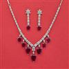 Cz Classic Necklace Set With Rhodium Plating