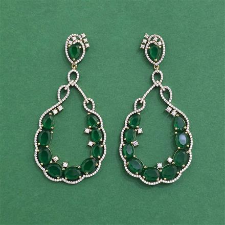 Cz Classic Earring With Mehndi Plating