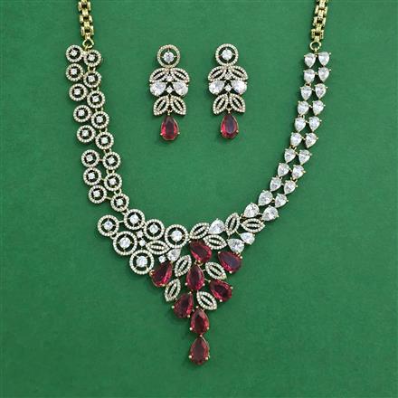 Cz Classic Necklace Set With Mehndi Plating