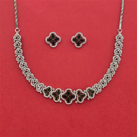 Cubic Zirconia Classic Necklace With Rhodium Plating