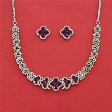 Cubic Zirconia Classic Necklace With Rhodium Plating