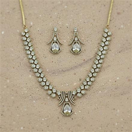 Cubic Zirconia Classic Necklace With Mehndi Plating