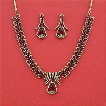 Cubic Zirconia Classic Necklace With Mehndi Plating
