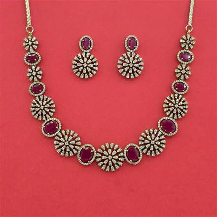 Cubic Zirconia Classic Necklace With Mehndi Plating