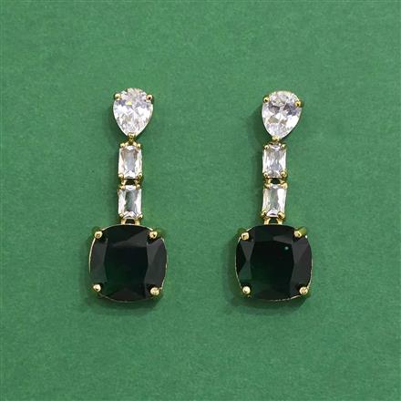 American Diamond Classic Earring with Mehndi Plating
