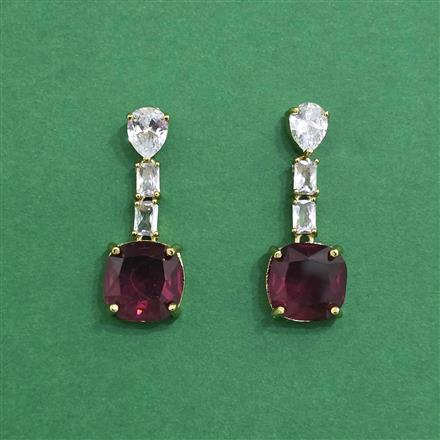 Cz Classic Earring With Mehndi Plating