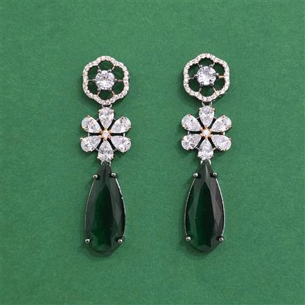 Cz Classic Earring With Black Rose Plating
