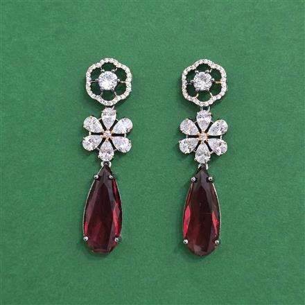 Cz Classic Earring With Black Rose Plating