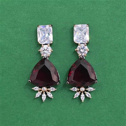 Cz Classic Earring With Black Rose Plating
