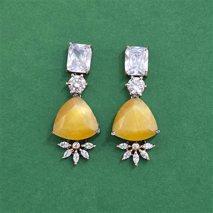 Cz Classic Earring With Black Rose Plating