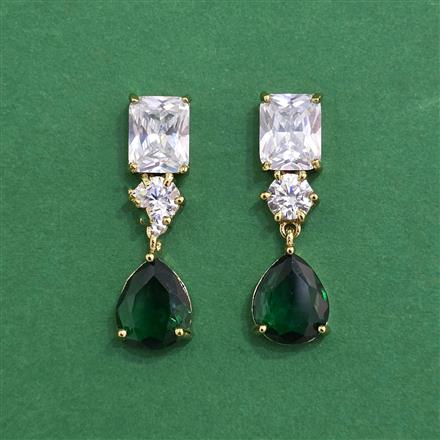 Cz Classic Earring With Mehndi Plating