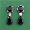 Cz Classic Earring With Black Plating