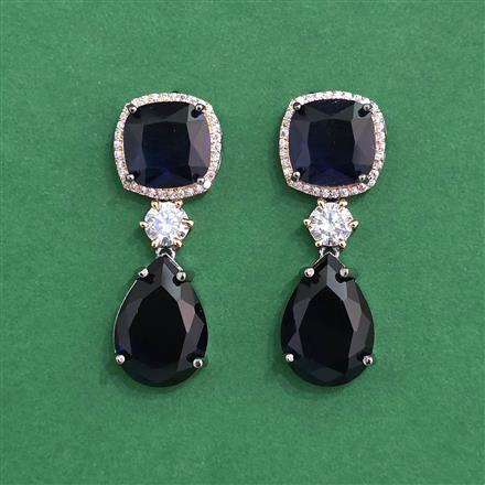 Cz Classic Earring With Black Plating