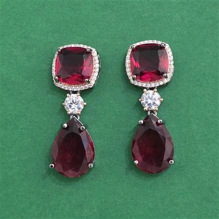 Cz Classic Earring With Black Plating