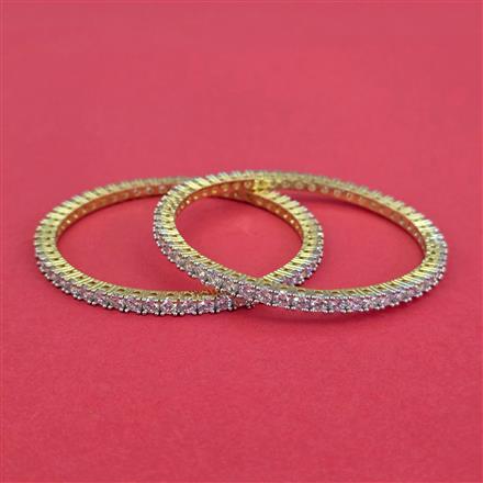 Cubic Zirconia Classic Bangles With 2 Tone Plating