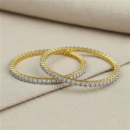Cubic Zirconia Classic Bangles With 2 Tone Plating
