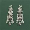 Cz Classic Earring With Rhodium Plating