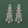 Cz Classic Earring With Rhodium Plating
