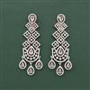 Cz Classic Earring With Rhodium Plating