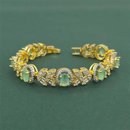 Cz Openable Bracelet With 2 Tone Plating