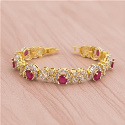 Cz Openable Bracelet With 2 Tone Plating