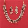 Cubic Zirconia Classic Necklace With Mehndi 2 Tone Rhodium Plating