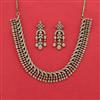 Cubic Zirconia Classic Necklace With Mehndi 2 Tone Rhodium Plating