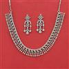 Cubic Zirconia Classic Necklace With Mehndi 2 Tone Rhodium Plating