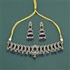 Cz Choker Necklace Set With Mehndi Plating