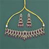 Cz Choker Necklace Set With Mehndi Plating