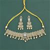 Cz Choker Necklace Set With Mehndi Plating