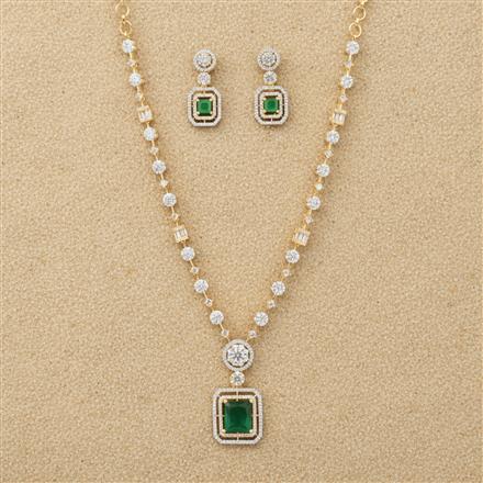 Cz Classic Necklace Set With 2 Tone Plating