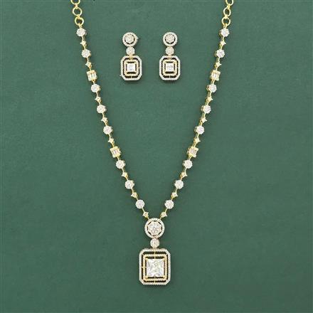 Cz Classic Necklace Set With 2 Tone Plating