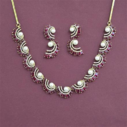 Cubic Zirconia Classic Necklace With Mehndi Plating