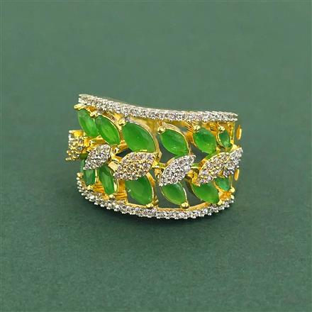 Cz Adjustable Ring With 2 Tone Plating