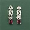 Cz Classic Earring With Rhodium Plating
