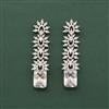 Cz Classic Earring With Rhodium Plating